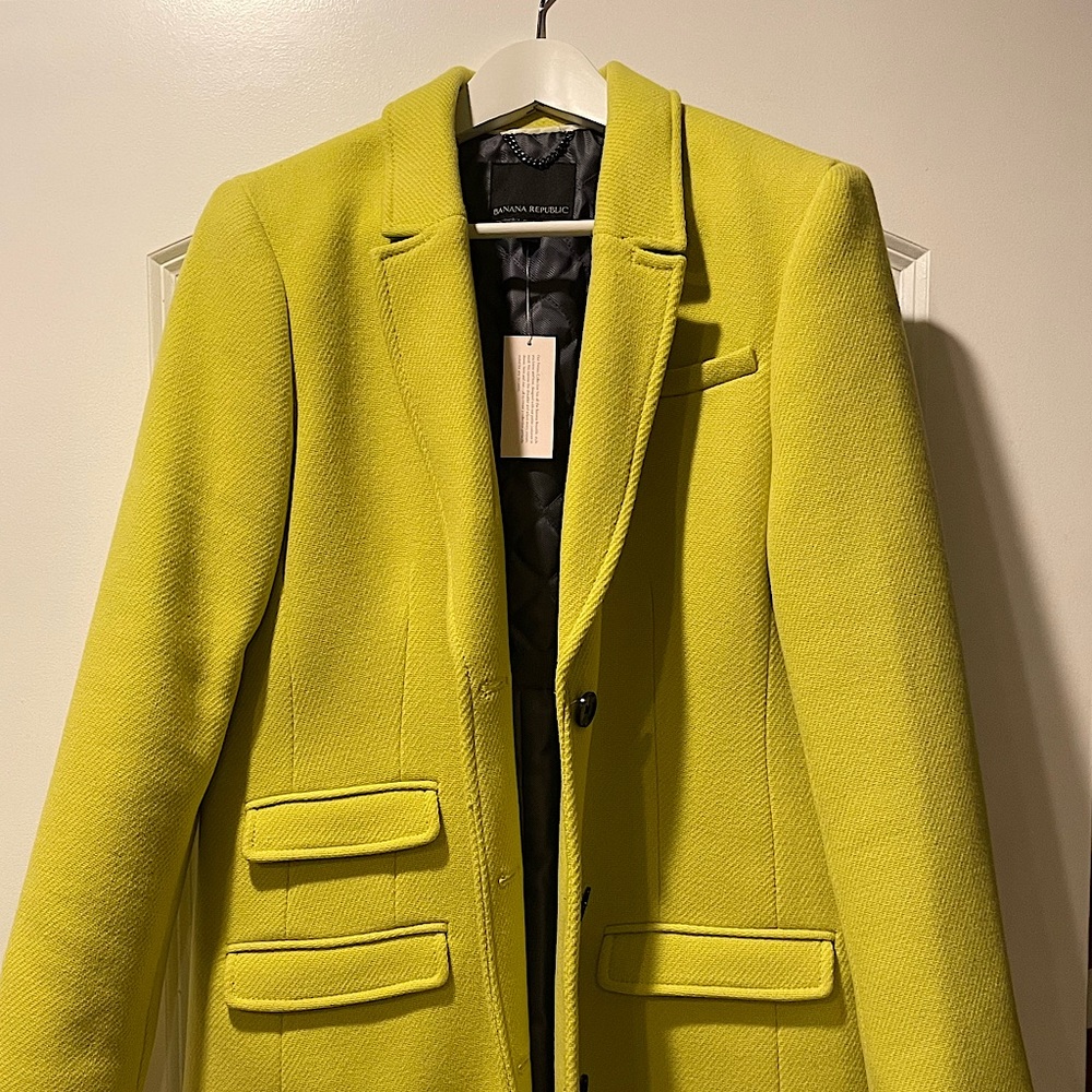 Banana Republic Petite Lime Green Coat